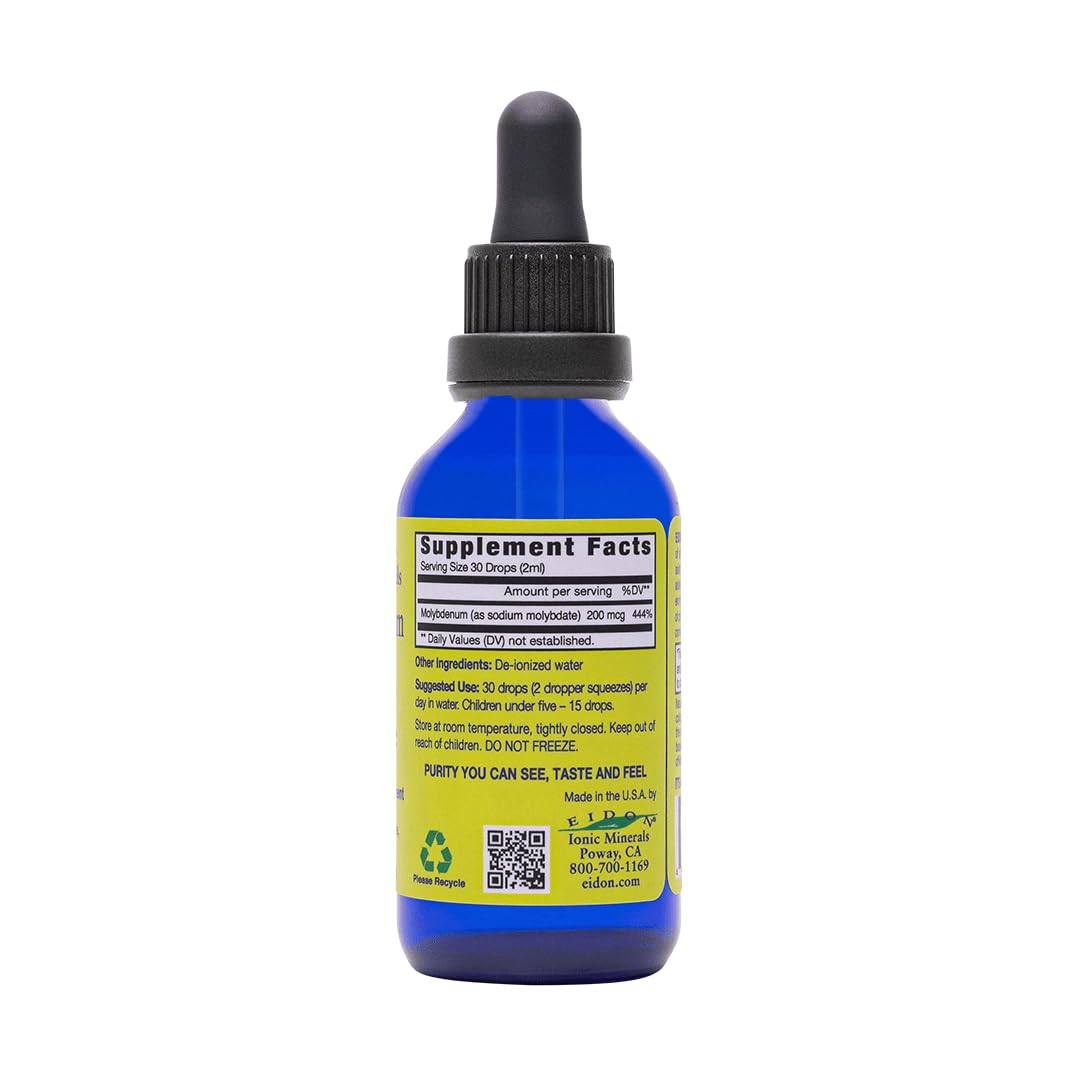 Bottle shot of Molybdenum mineral drops – all natural, no added sugars