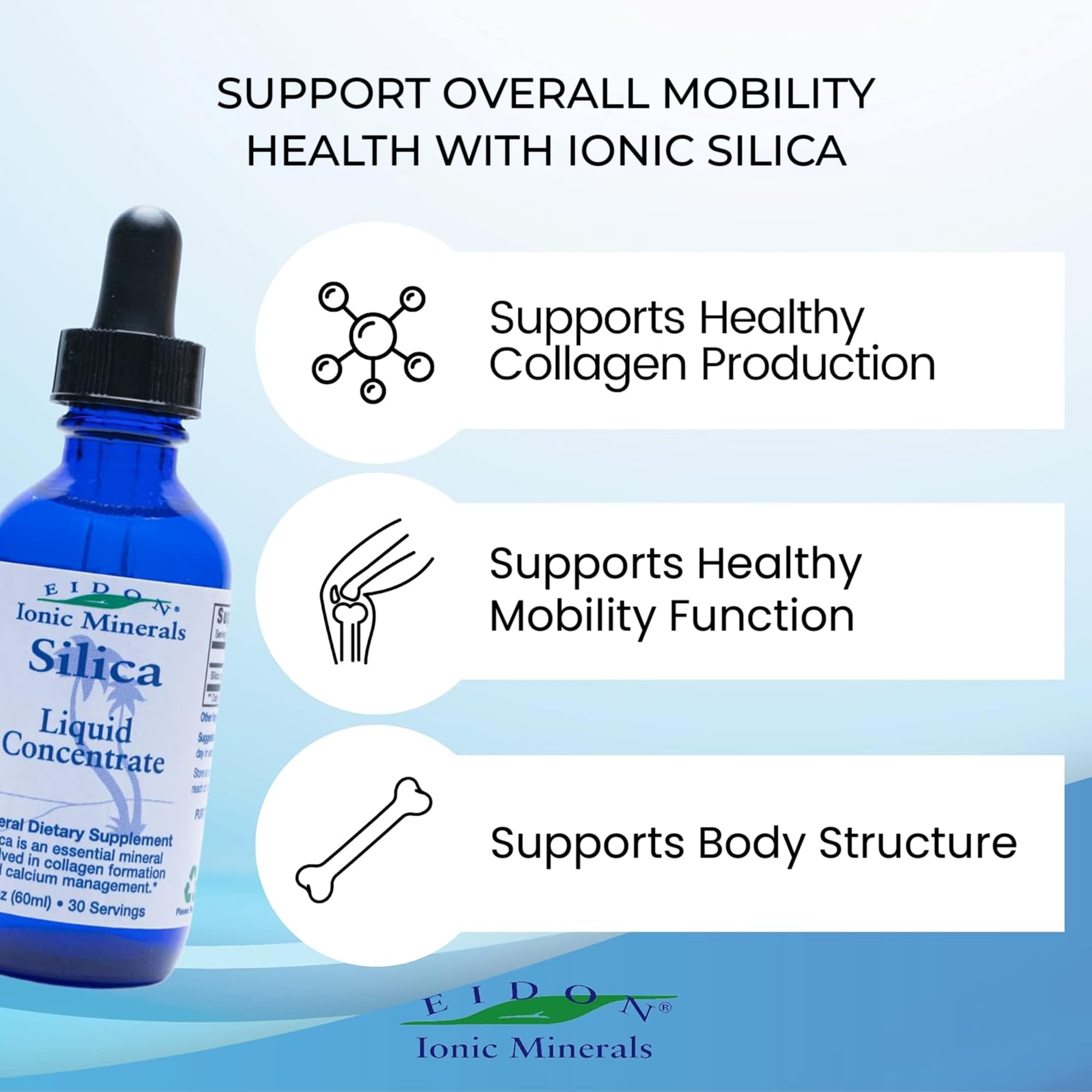 Graphic illustrating silica benefits for hair, skin, and nails