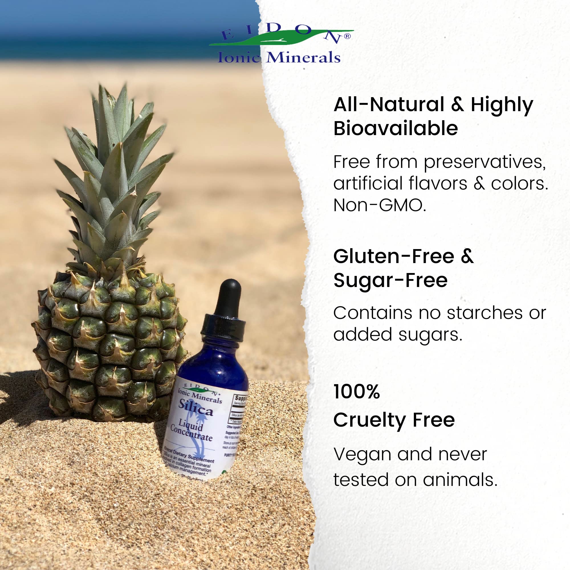 Made in USA stamp on Eidon silica bottle