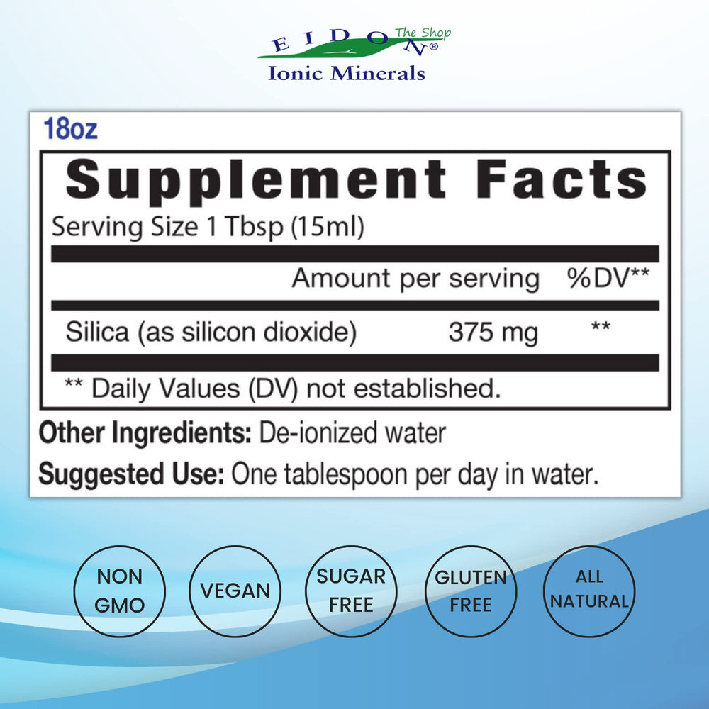 Eidon Liquid Silica 18 oz bottle – back label