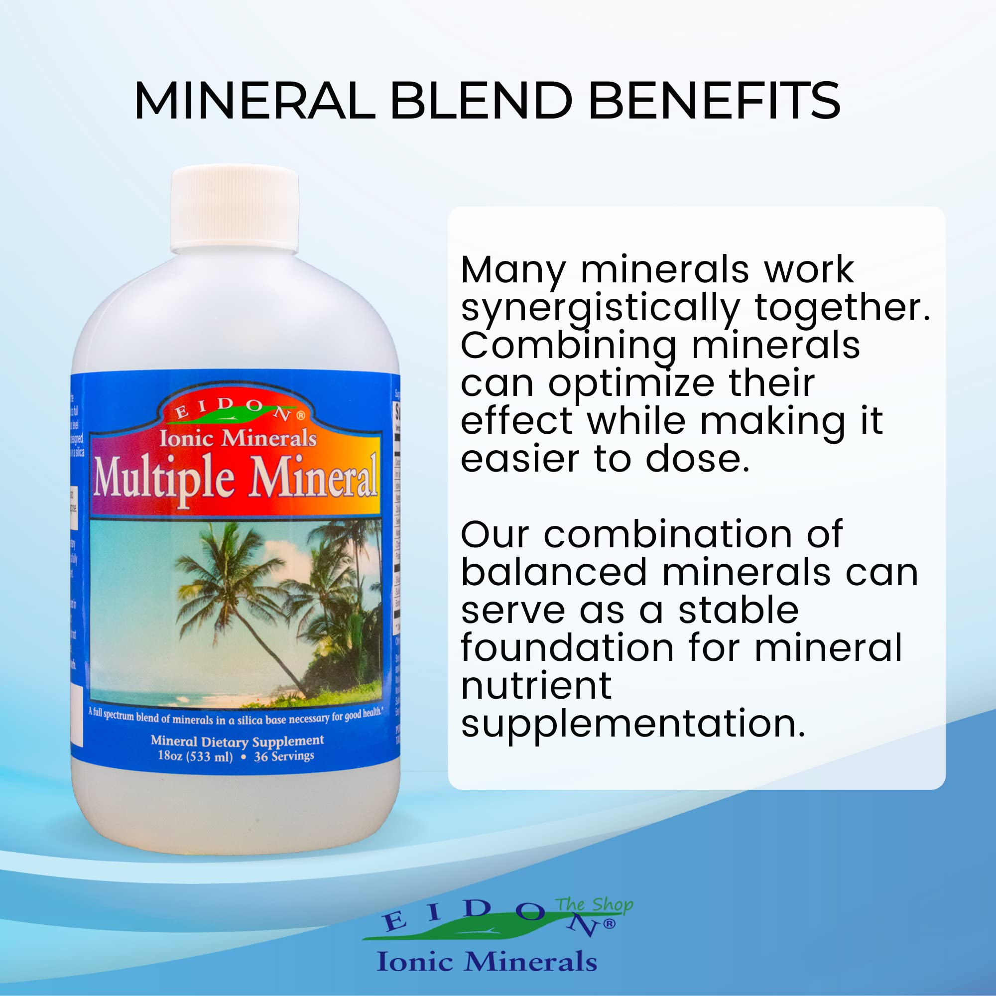 Glass of water with Eidon mineral drops
