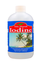 Front view of Eidon Potassium Iodide Liquid Iodine Drops 18 oz bottle