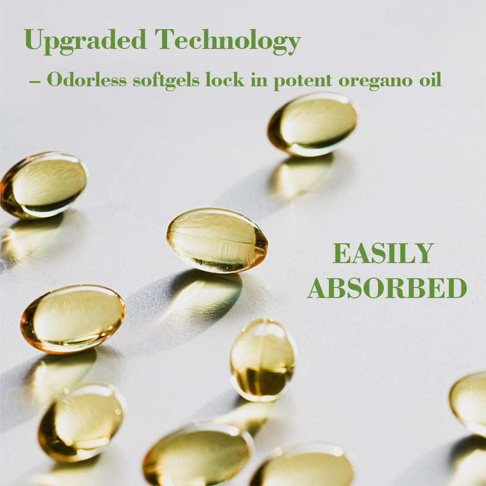 Front label showing 6000mg oregano oil per serving