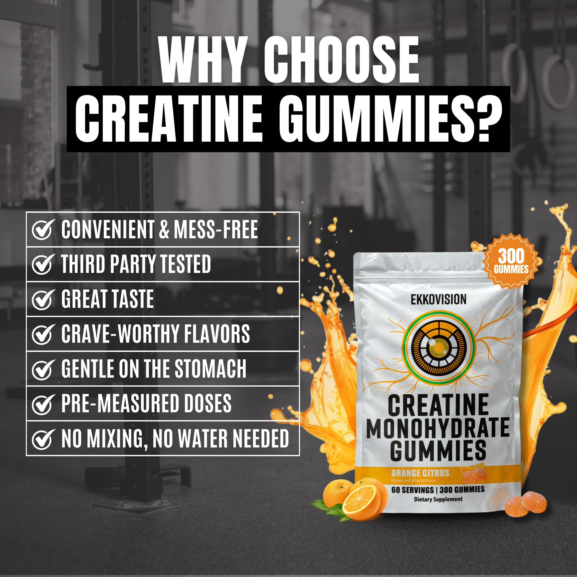 Close-up of orange citrus flavored gummies