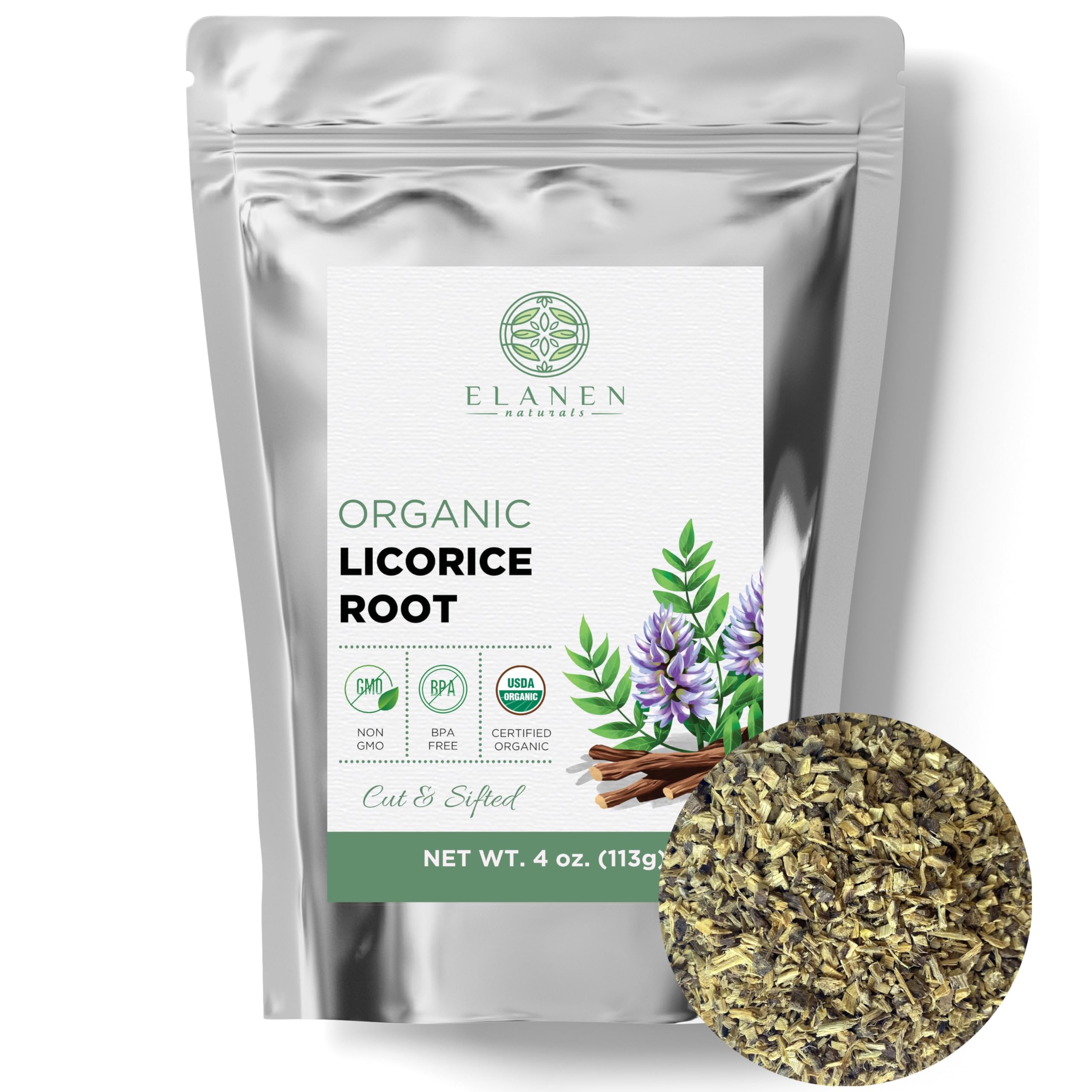 Elanen Naturals Organic Licorice Root 4 oz loose tea - product image