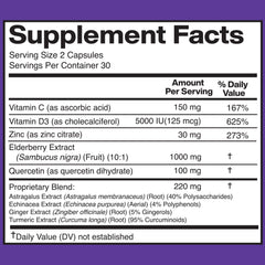 Close-up of product label highlighting the 8-in-1 formula