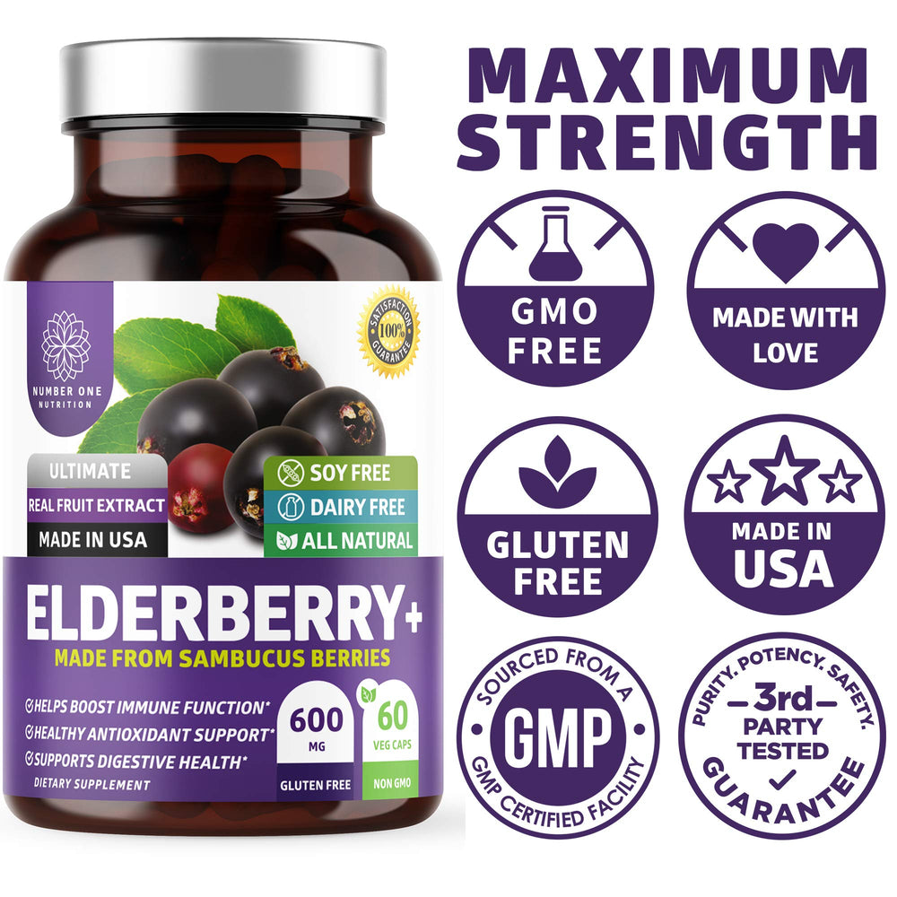 Packaging of N1N Premium Black Elderberry Capsules