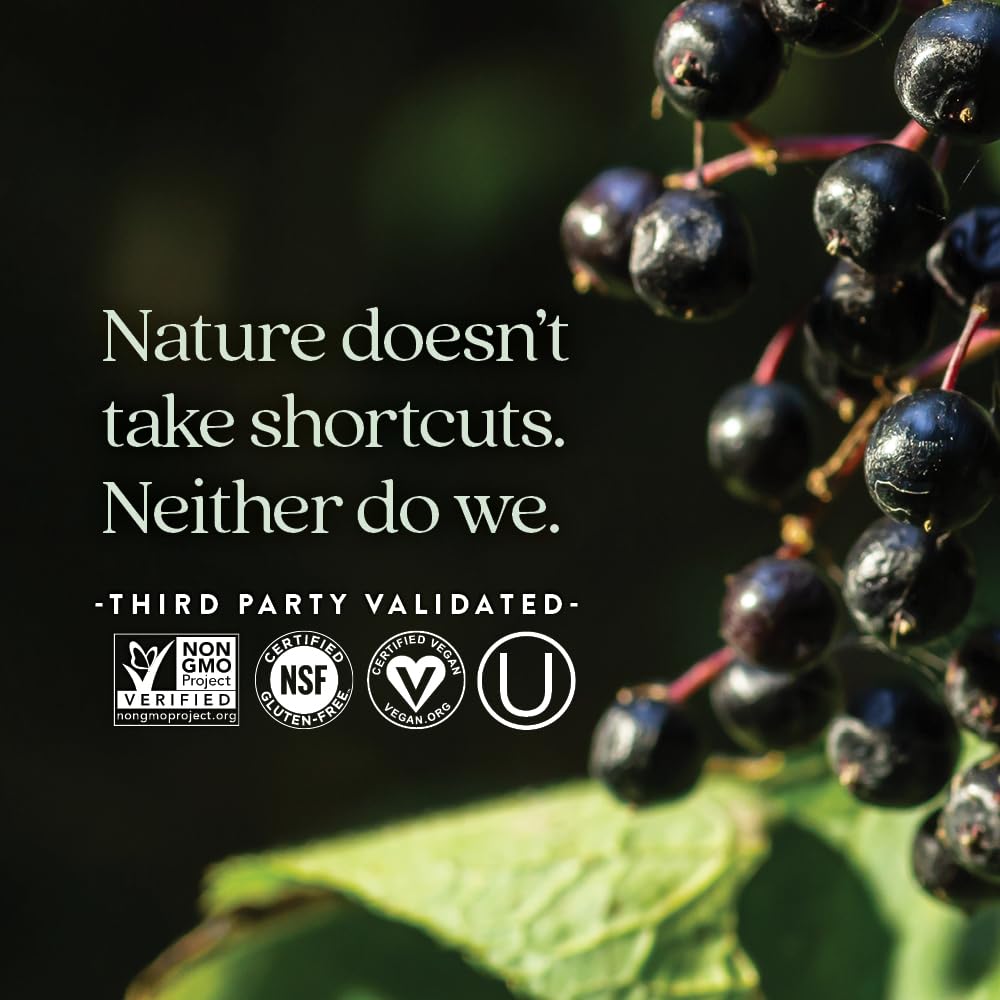Gluten free and kosher certifications on Elderberry Force