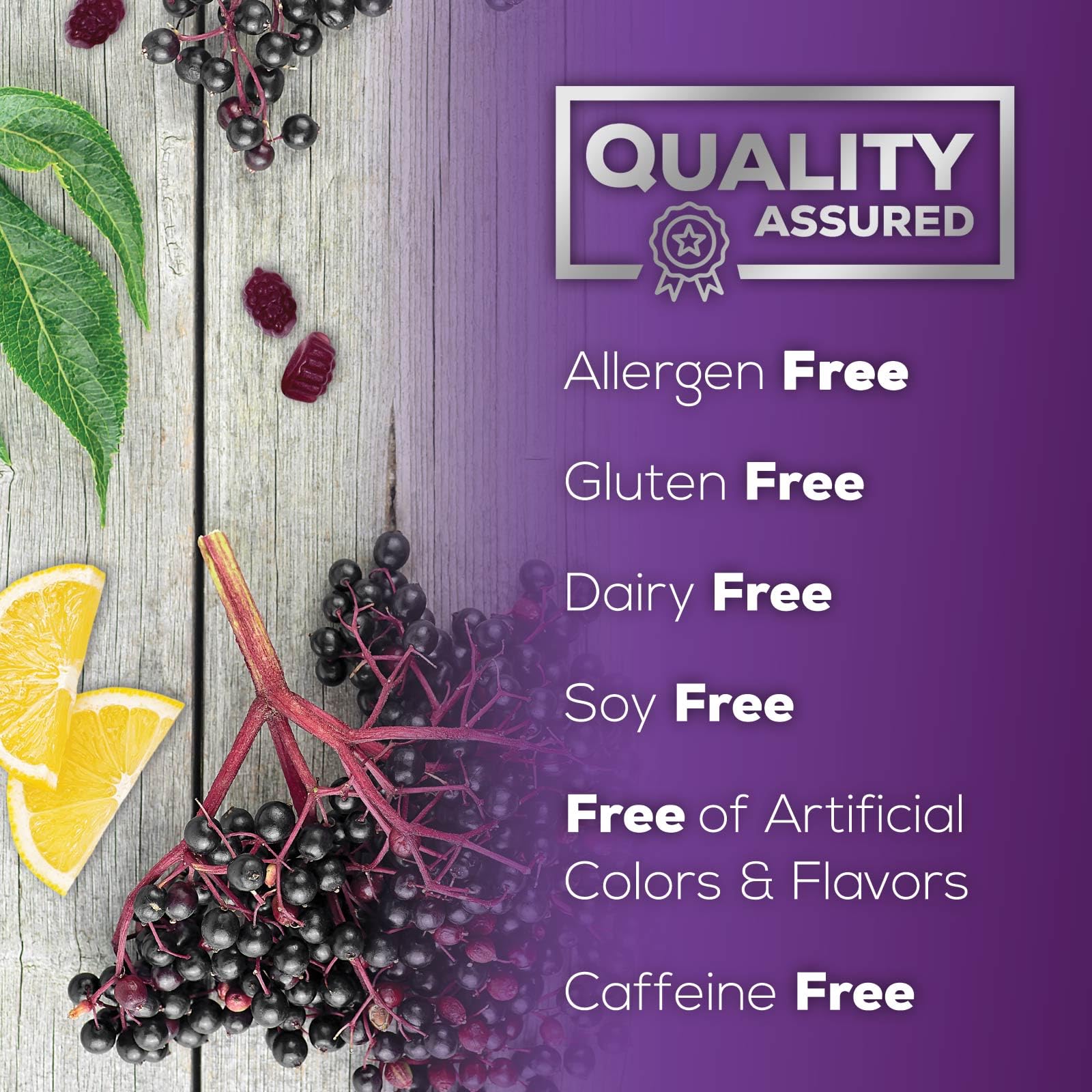 Elderberry gummies with Vitamin C and Zinc