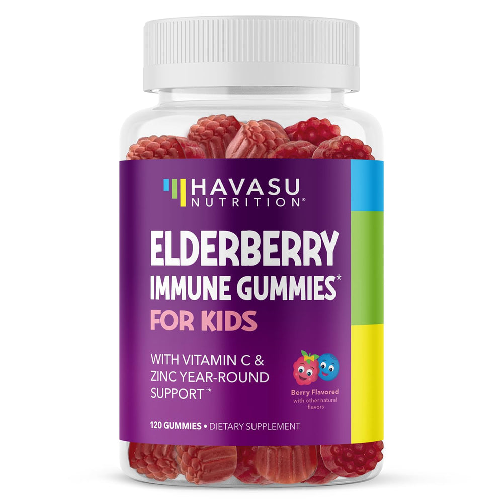 Bottle of elderberry gummies for kids - 120 count