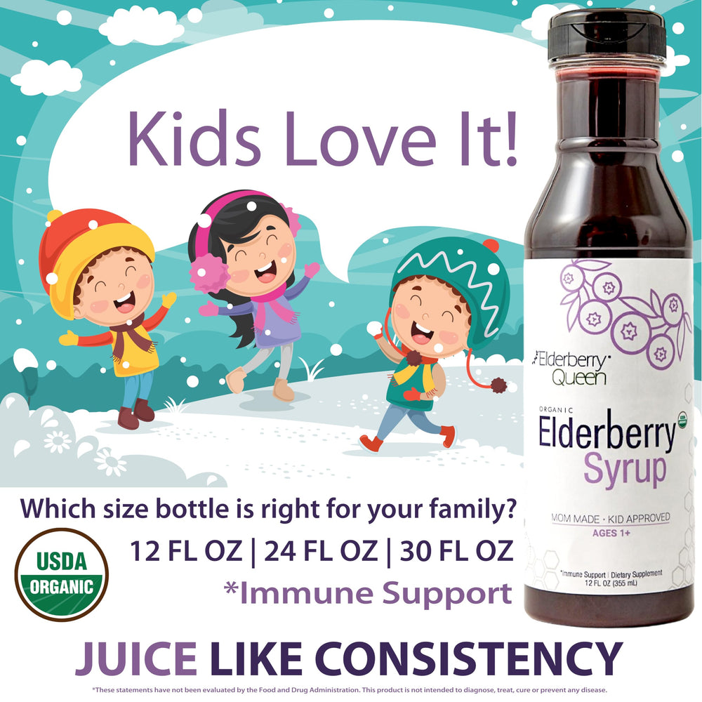 Pouring elderberry syrup showing smooth texture
