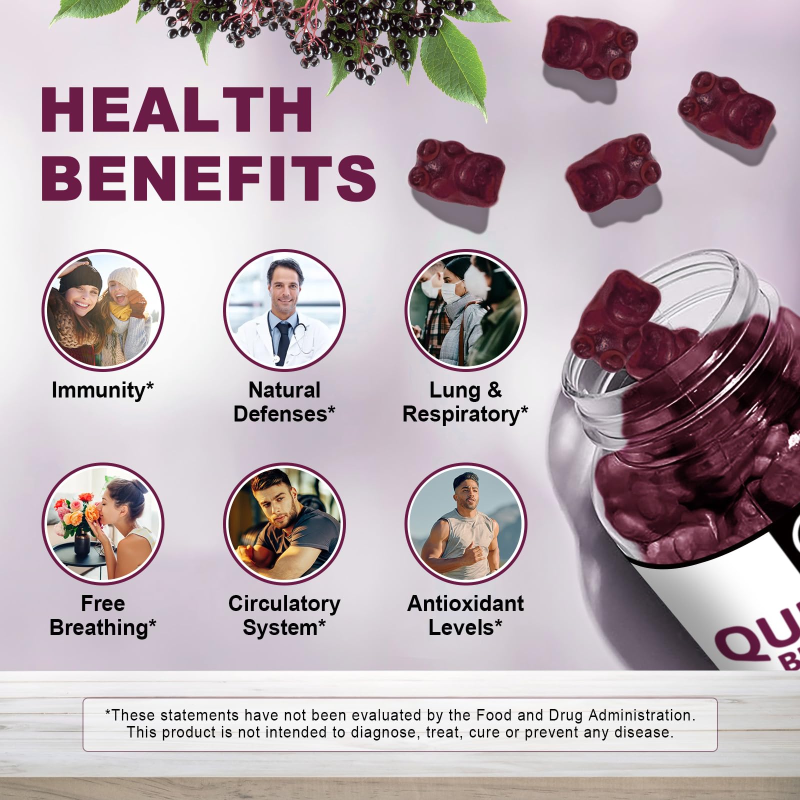 Graphic showing 8-in-1 immune support with key ingredients