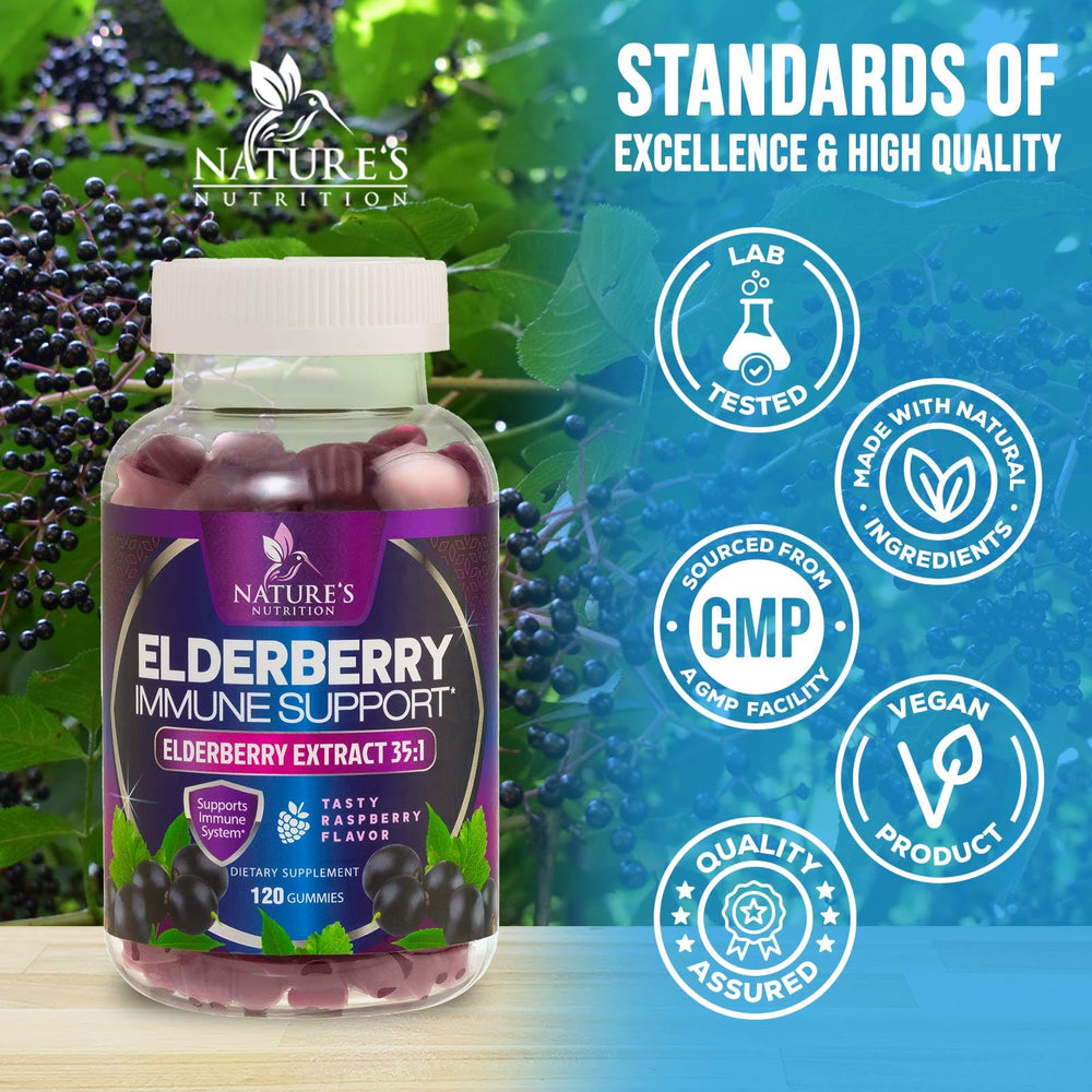 Graphic highlighting 4200 mg equivalent elderberry per serving