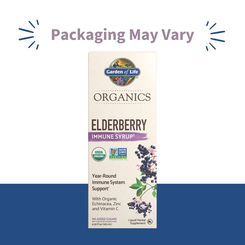 Back label showing ingredients for Elderberry Immune Syrup