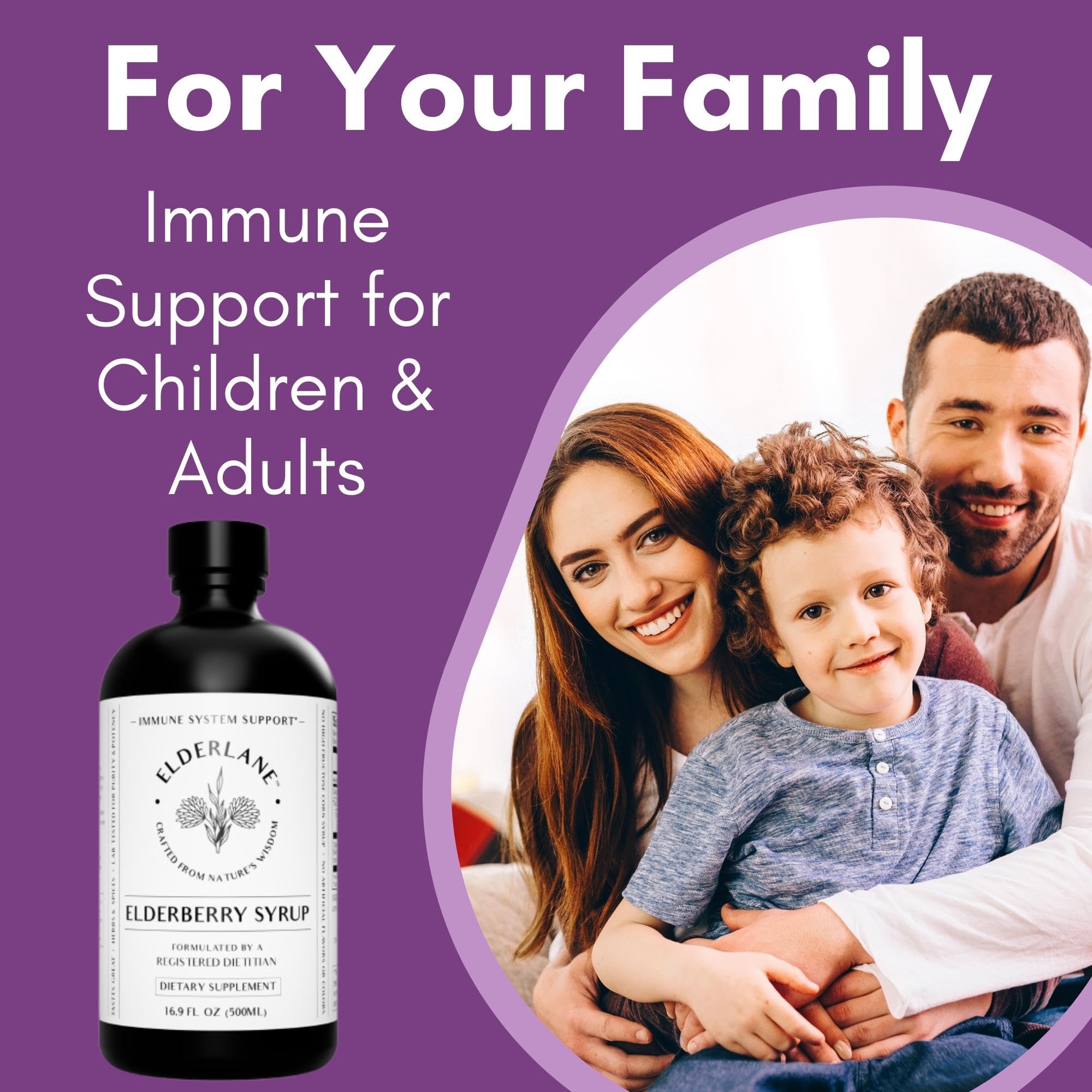 Lab-tested purity and potency seal for Elderlane Elderberry Syrup