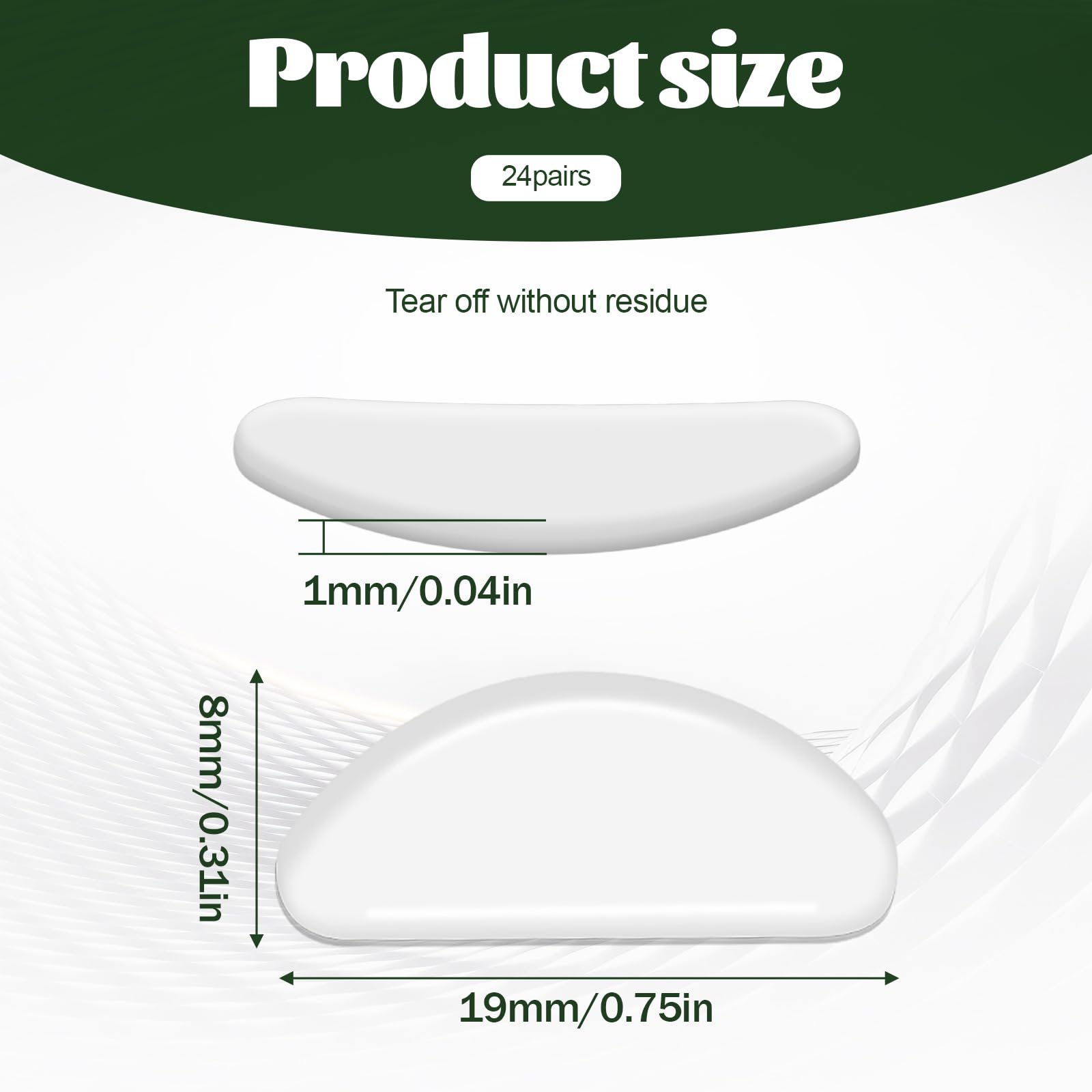 Close-up of soft silicone eyeglass nose pads