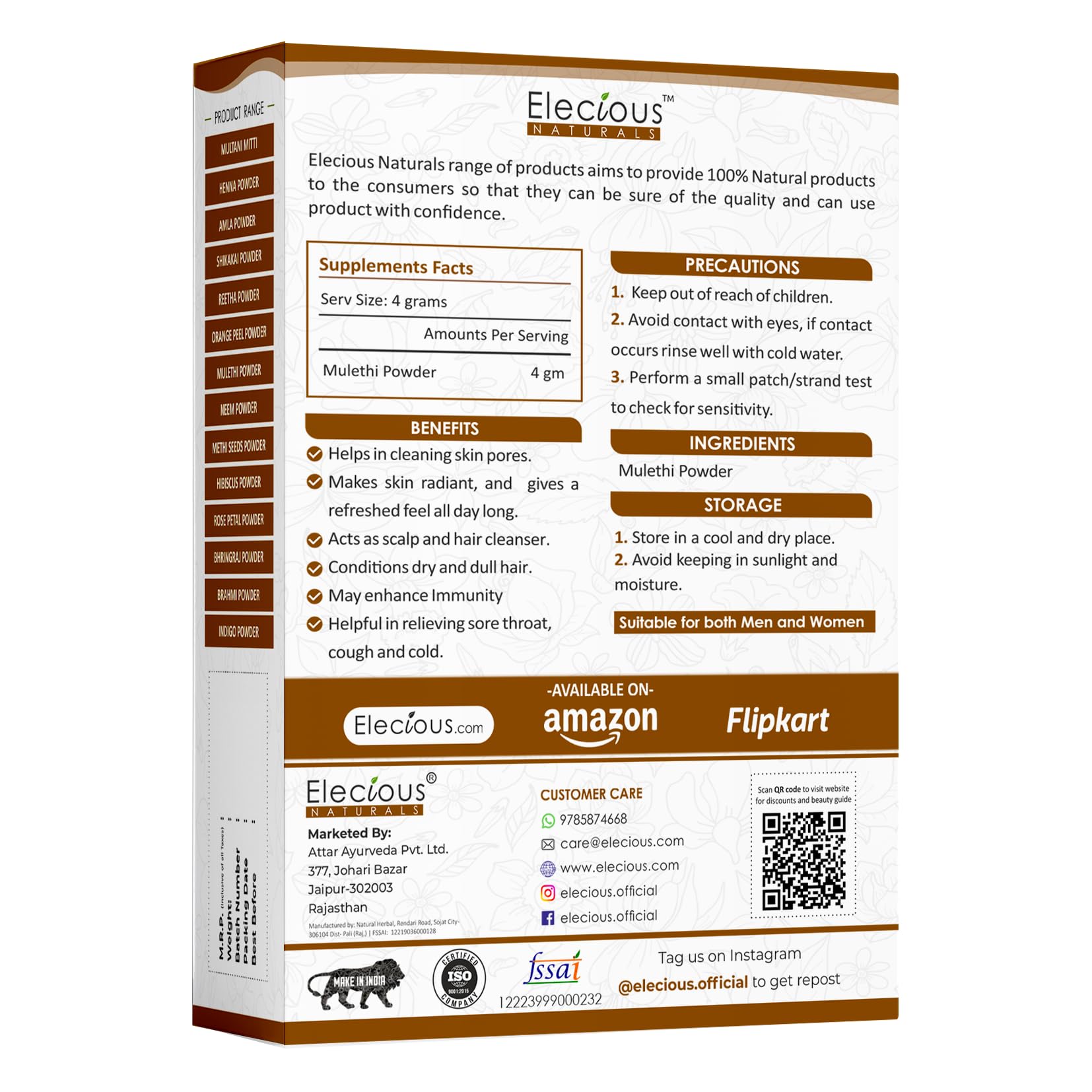 Close-up of licorice (mulethi) powder texture