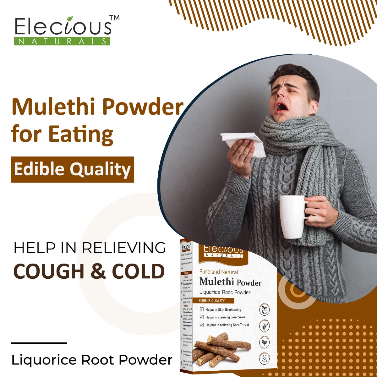 Natural preservative-free mulethi powder in 200g jar