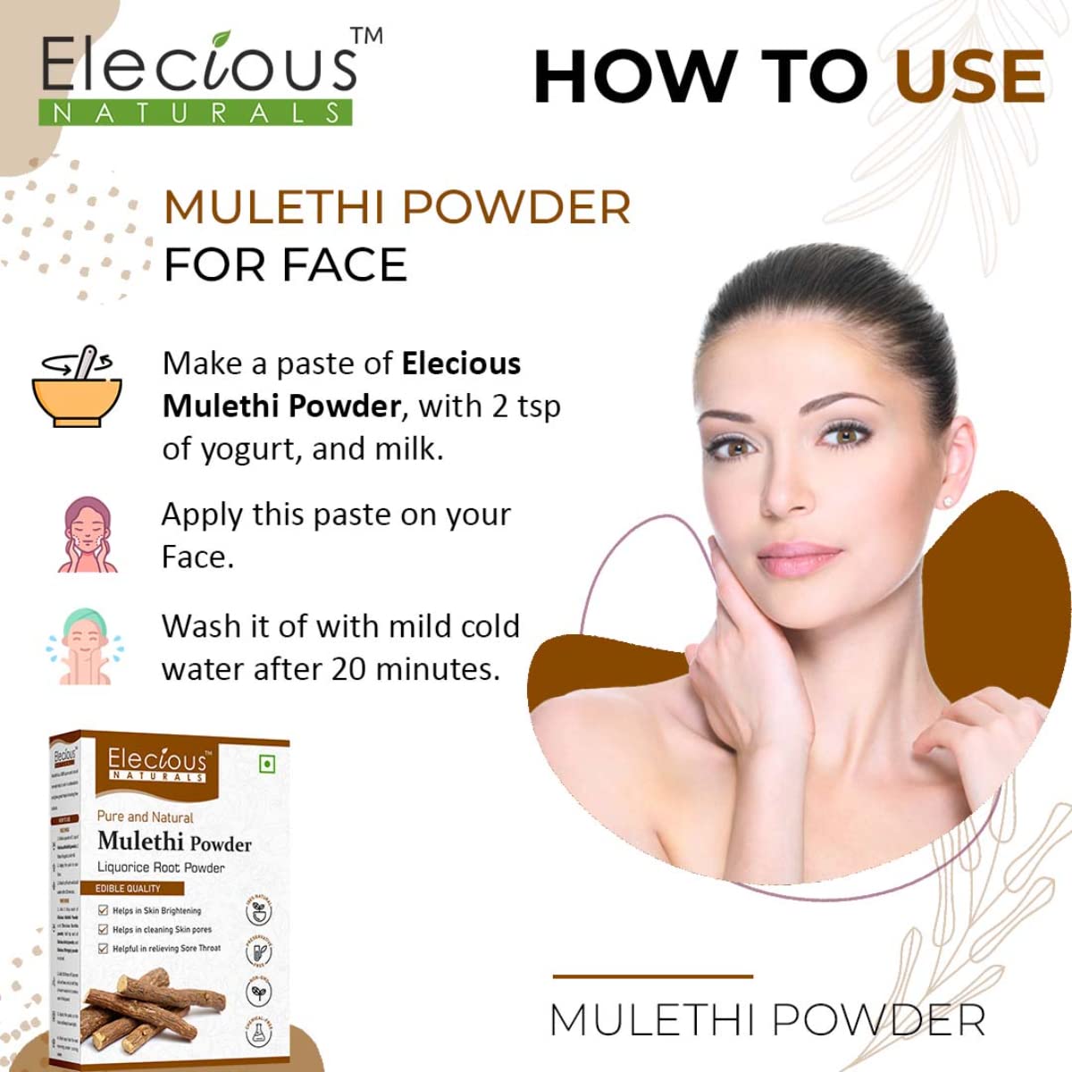 Packaging of Elecious Mulethi Powder 200g