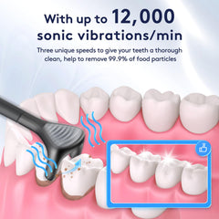 Display of three cleaning modes: Mild, Clean, Massage
