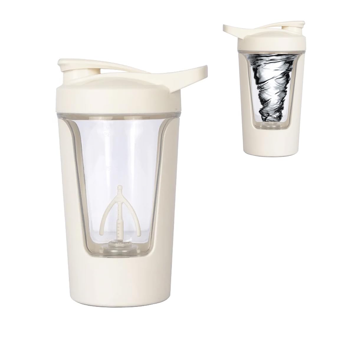 Electric Protein Shaker Bottle White 15 oz, Tritan, BPA Free