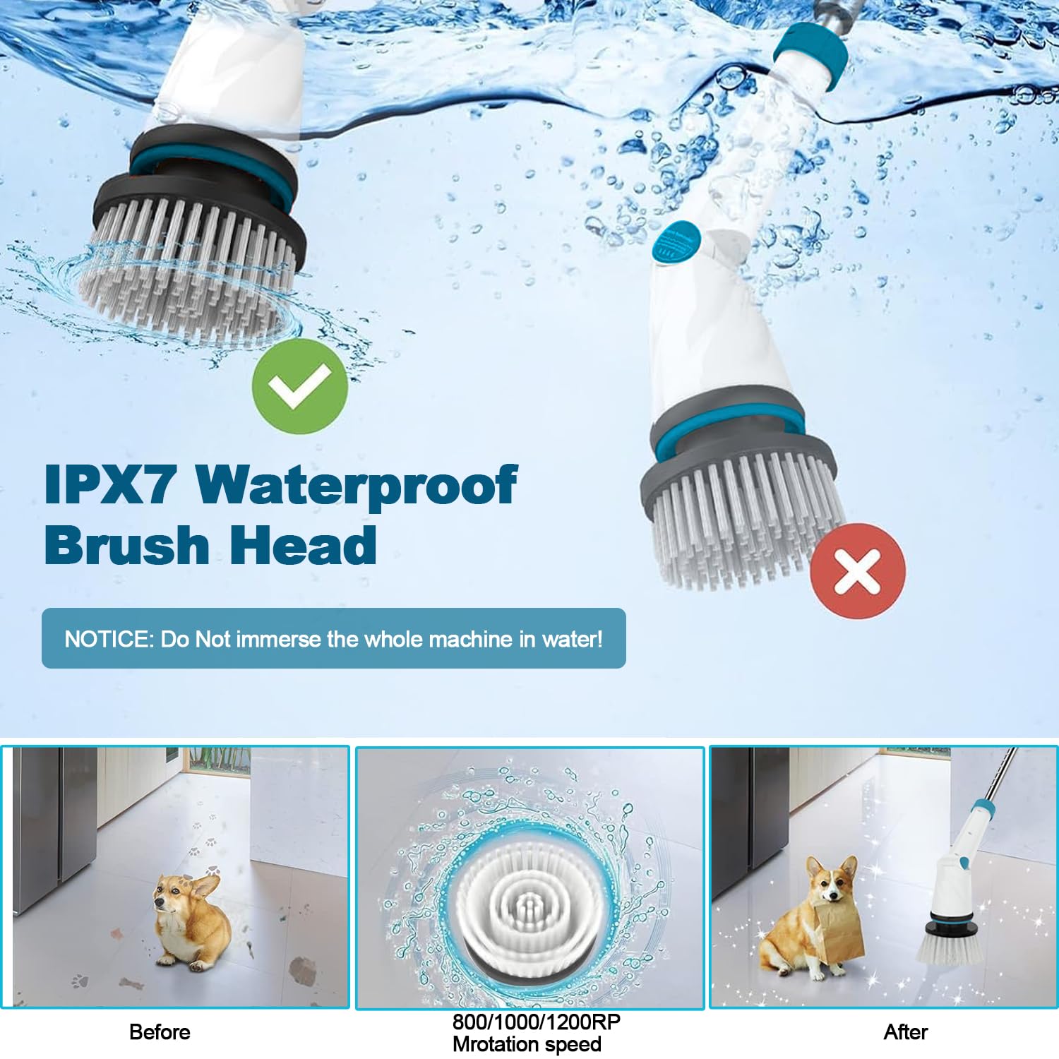 Sponge brush head for smooth surfaces