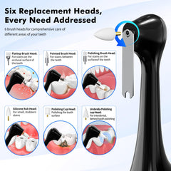 LED light on the tooth polisher for precise cleaning
