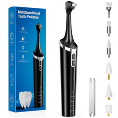 Main product image showing Electric Tooth Polisher with 6 cleaning heads