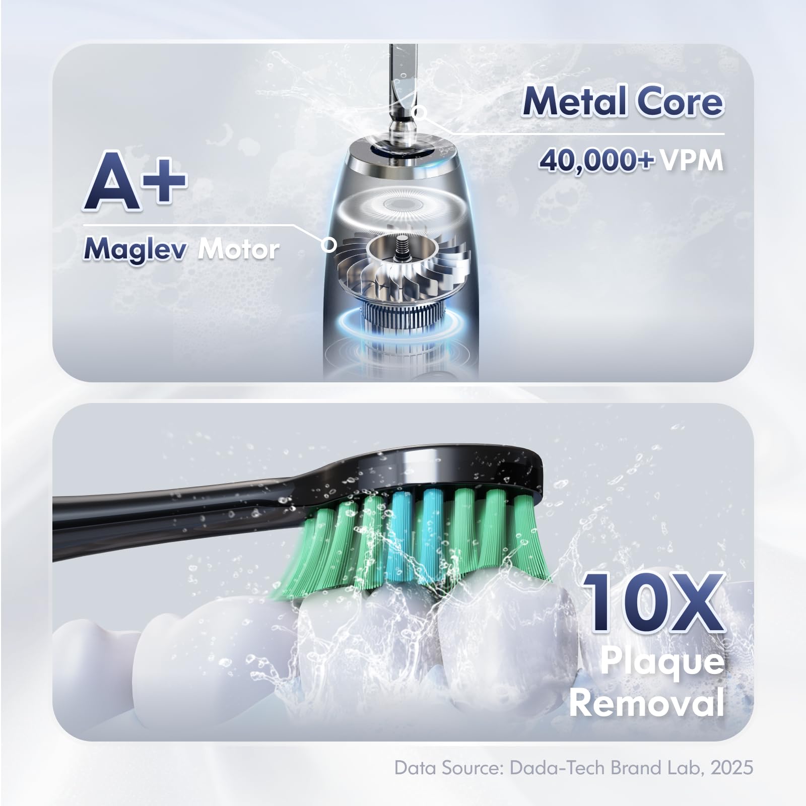 Electric toothbrush black back view