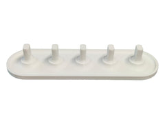 Close-up of durable plastic 3D-printed Oral-B head holder with 2-6 head capacity