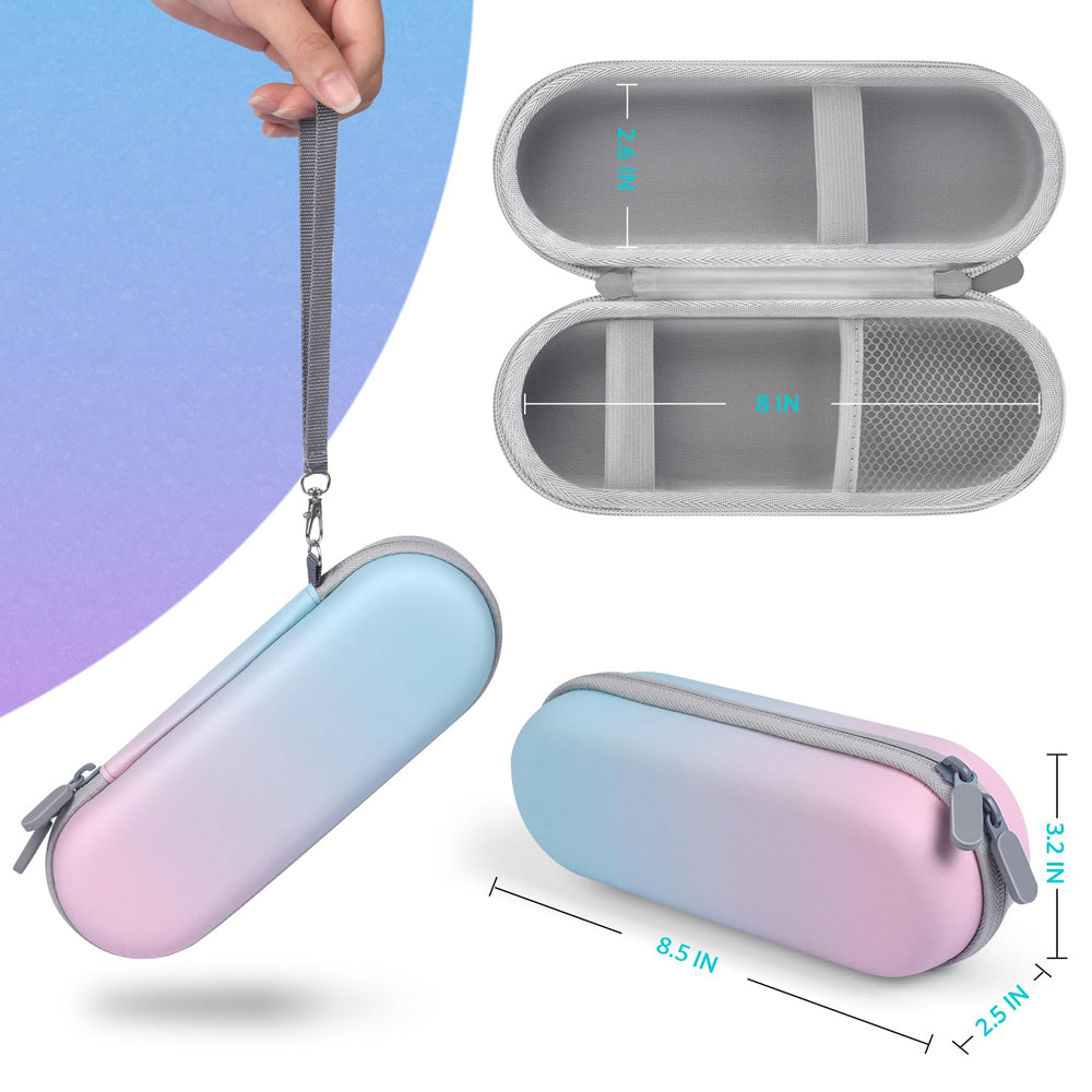Elastic strap secures toothbrush and charger during transit