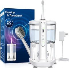 Electric toothbrush with water flosser front view