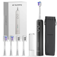 Electric toothbrush with wave oscillation and sonic cleaning