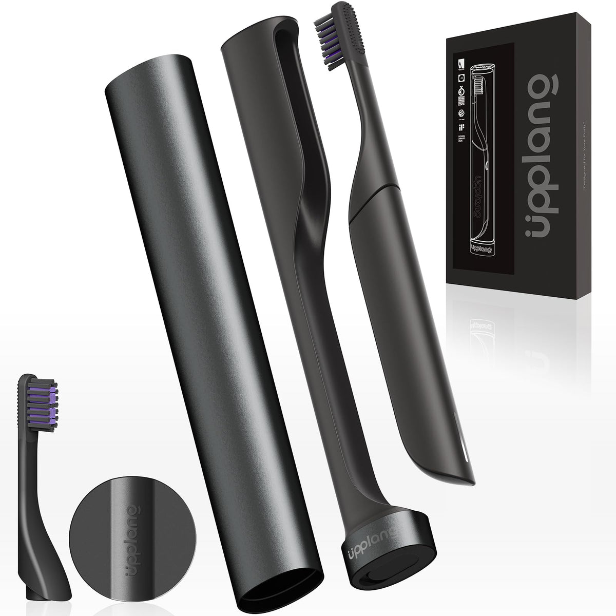 Slate gray electric toothbrush front view