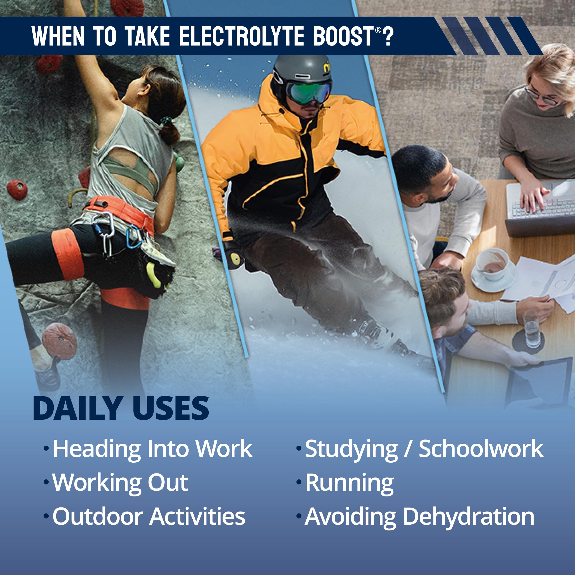 Electrolyte Boost Cognizin-powered formula supports focus and energy