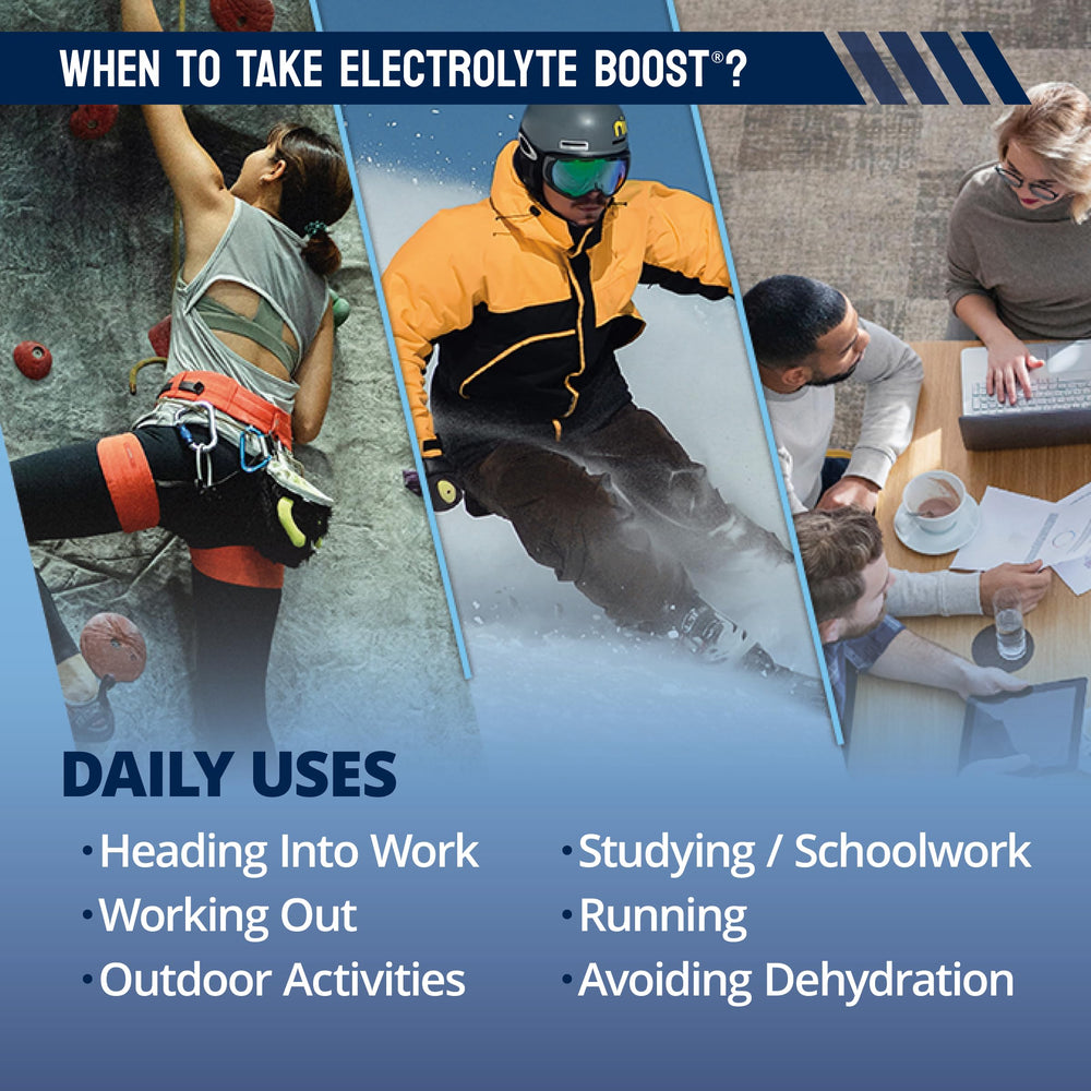 Electrolyte Boost convenient on-the-go packs for workouts and runs