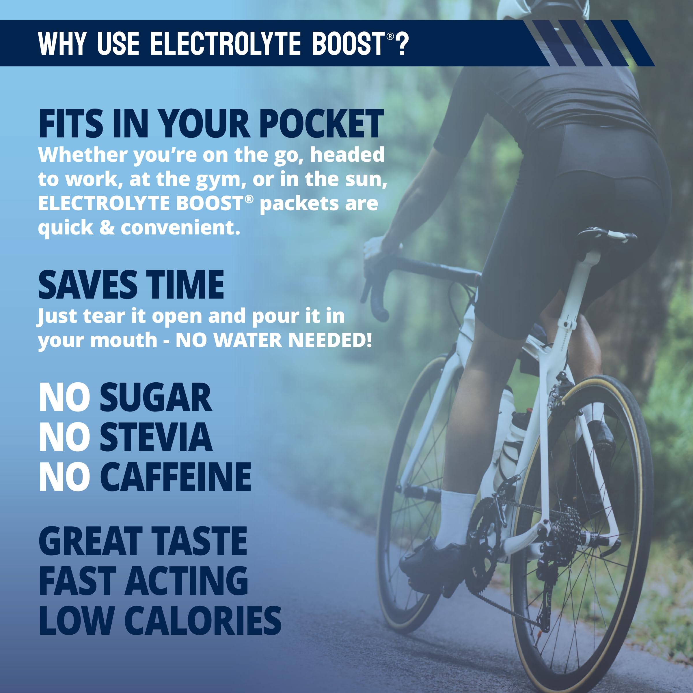 Electrolyte Boost convenient on-the-go packs for workouts and runs