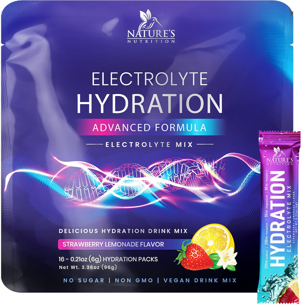 Strawberry lemon flavored electrolyte powder packets