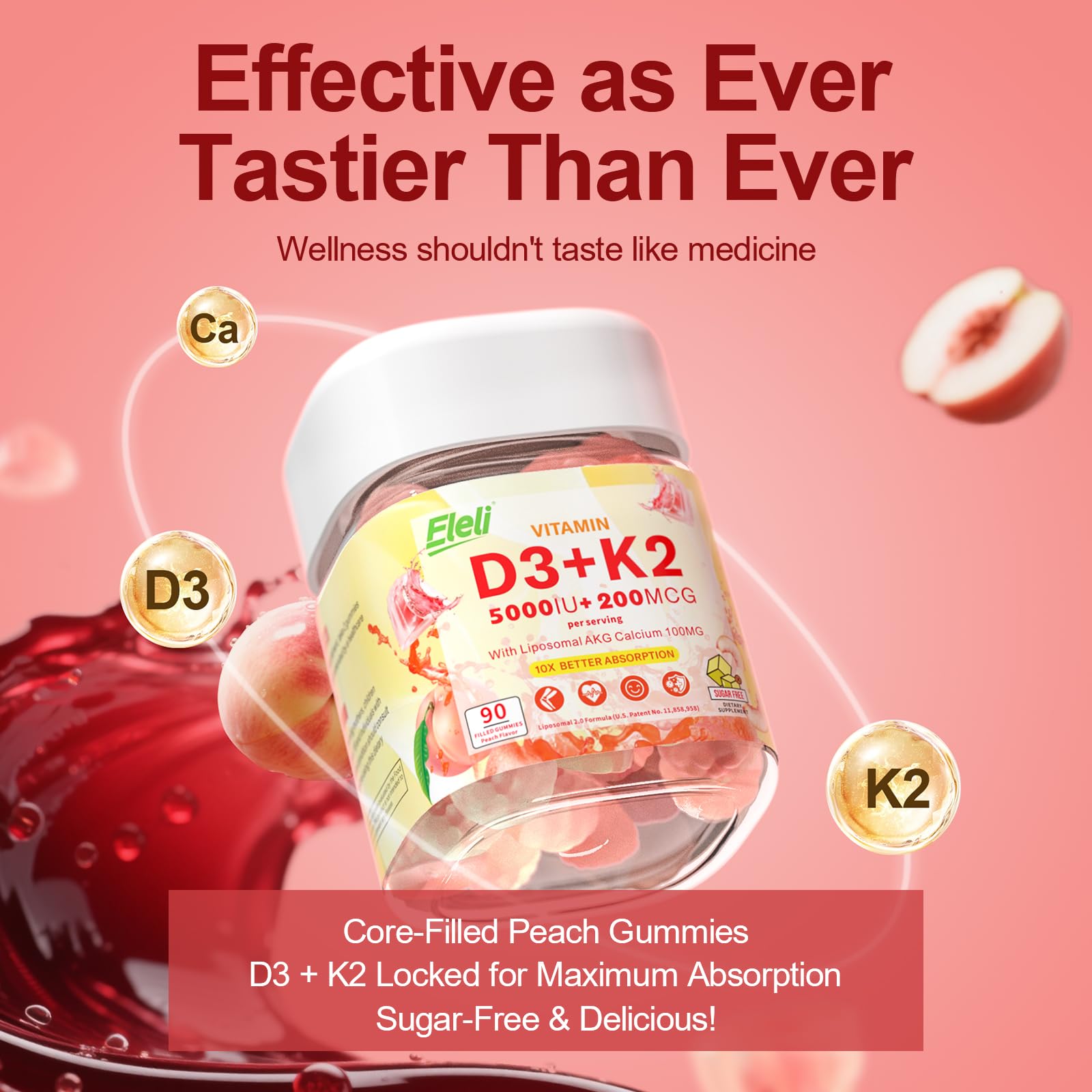Graphic illustrating 10x absorption with liposomal delivery