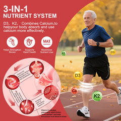 Ingredients panel showing D3, K2 MK-7 and liposomal calcium