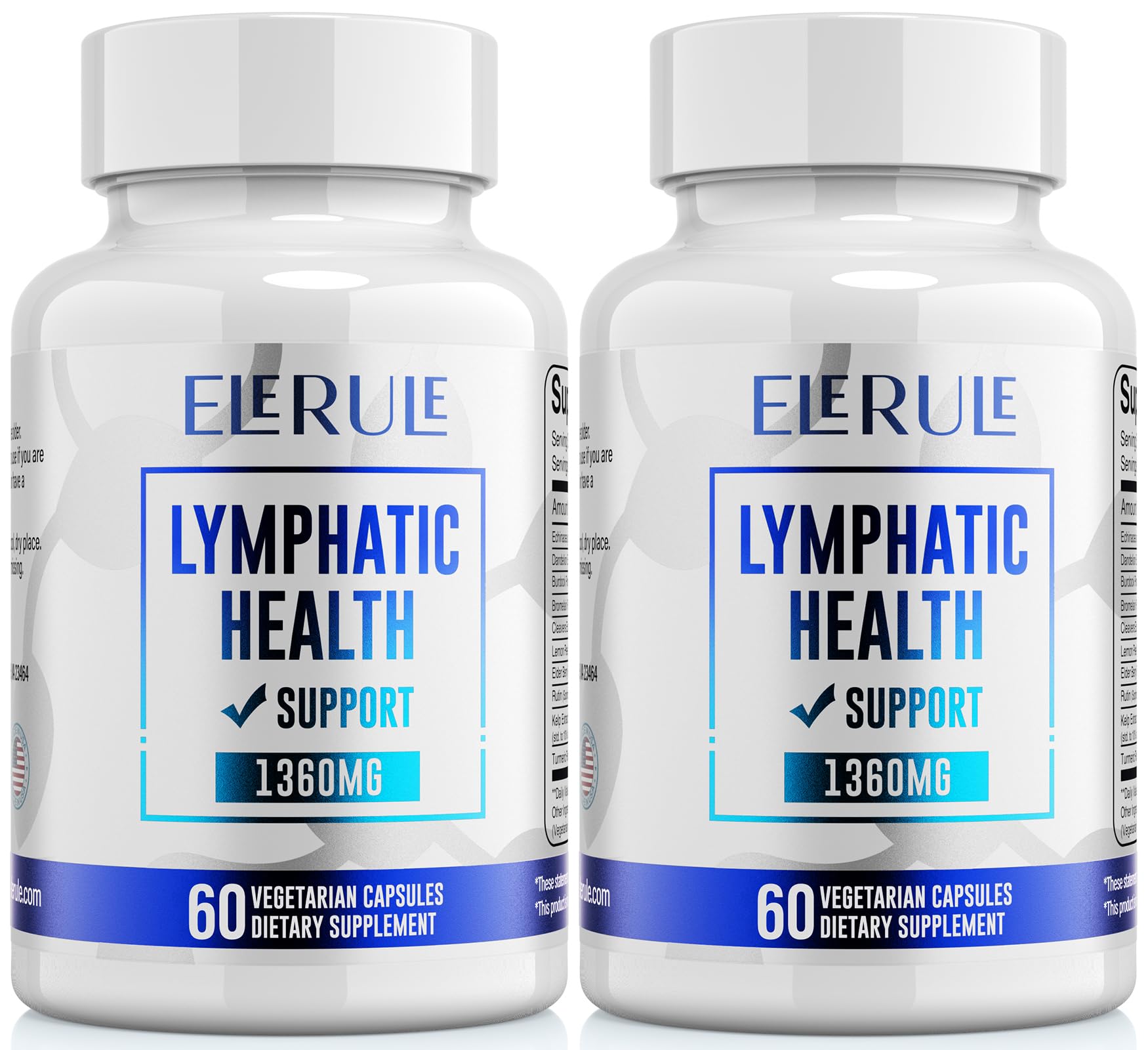 ELERULE Lymphatic Support Supplement bottle and capsules