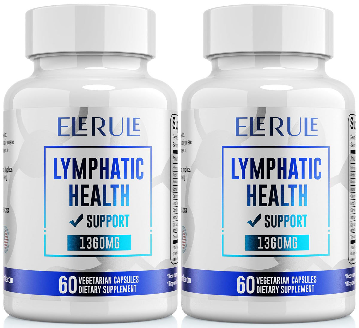 ELERULE Lymphatic Support Supplement bottle and capsules
