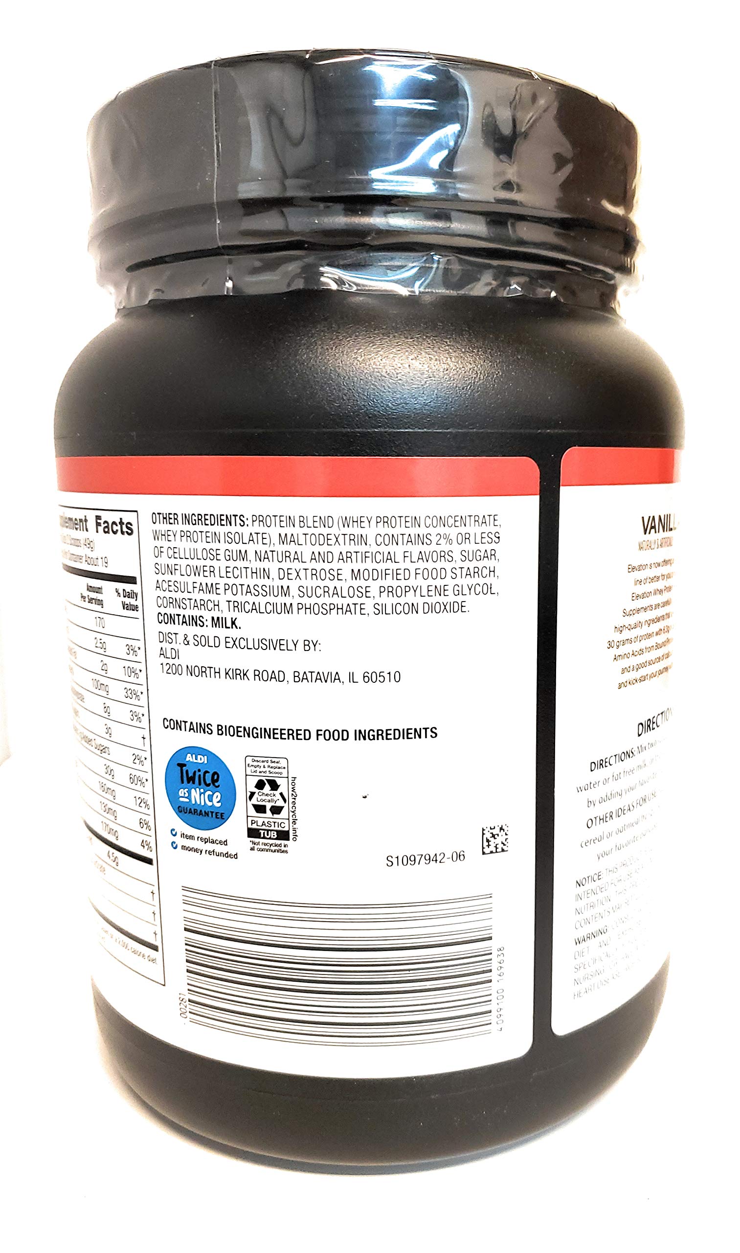 Pouring Elevation Vanilla Protein Powder into a shaker
