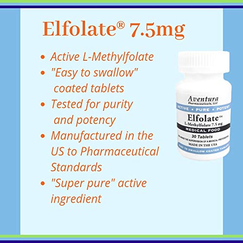 ELFOLATE 7.5mg 3-pack packaging and tablets