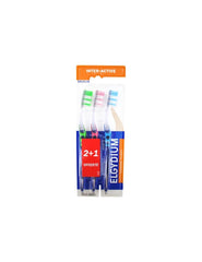 Elgydium Inter-Active Medium Toothbrush Pack of 3 Toothbrushes - image 1
