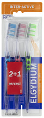 Elgydium Inter-Active Soft Toothbrush Pack of 3