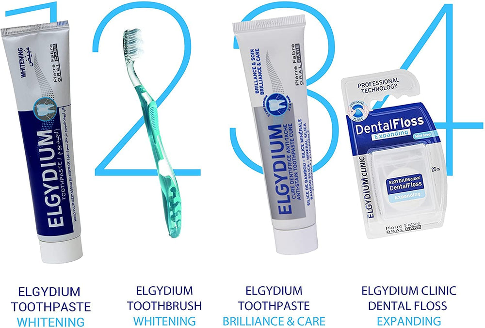 Brushing head showing microgranule whitening system