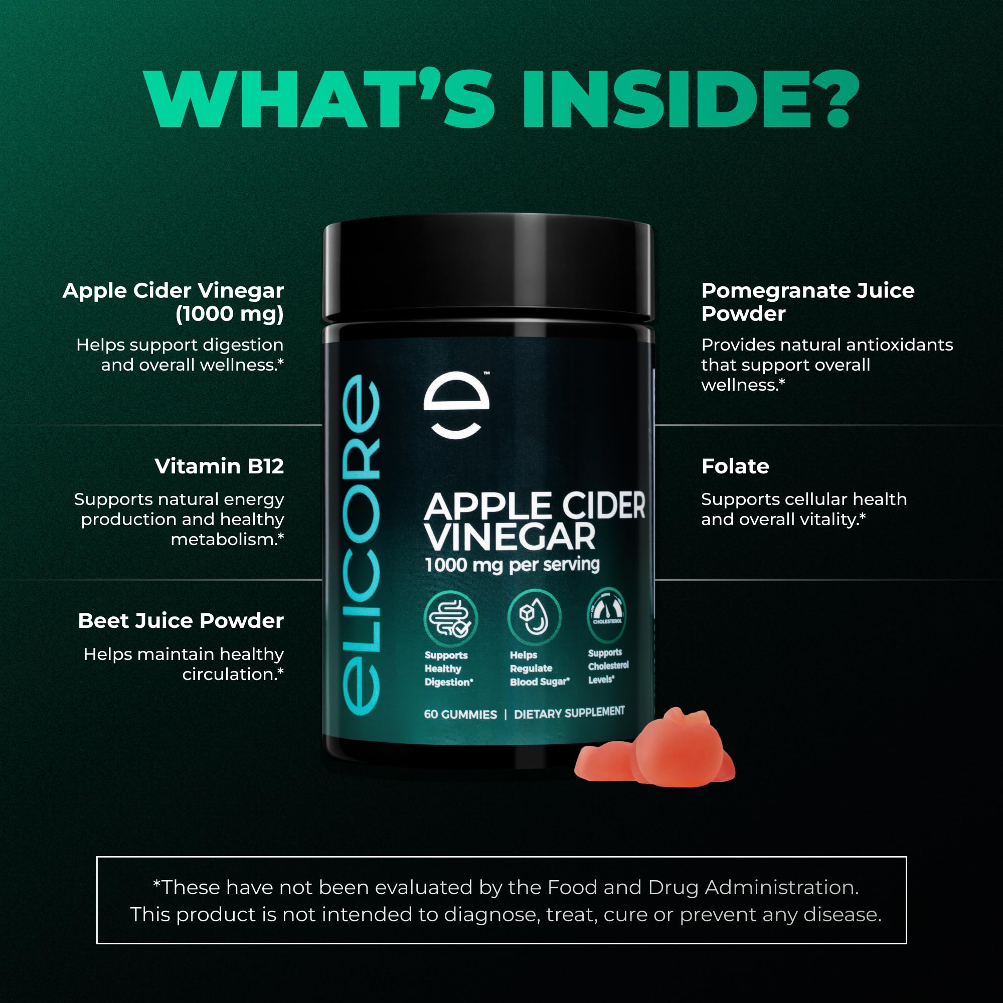 Ingredients include Vitamin B12, folate, pomegranate and beet juice