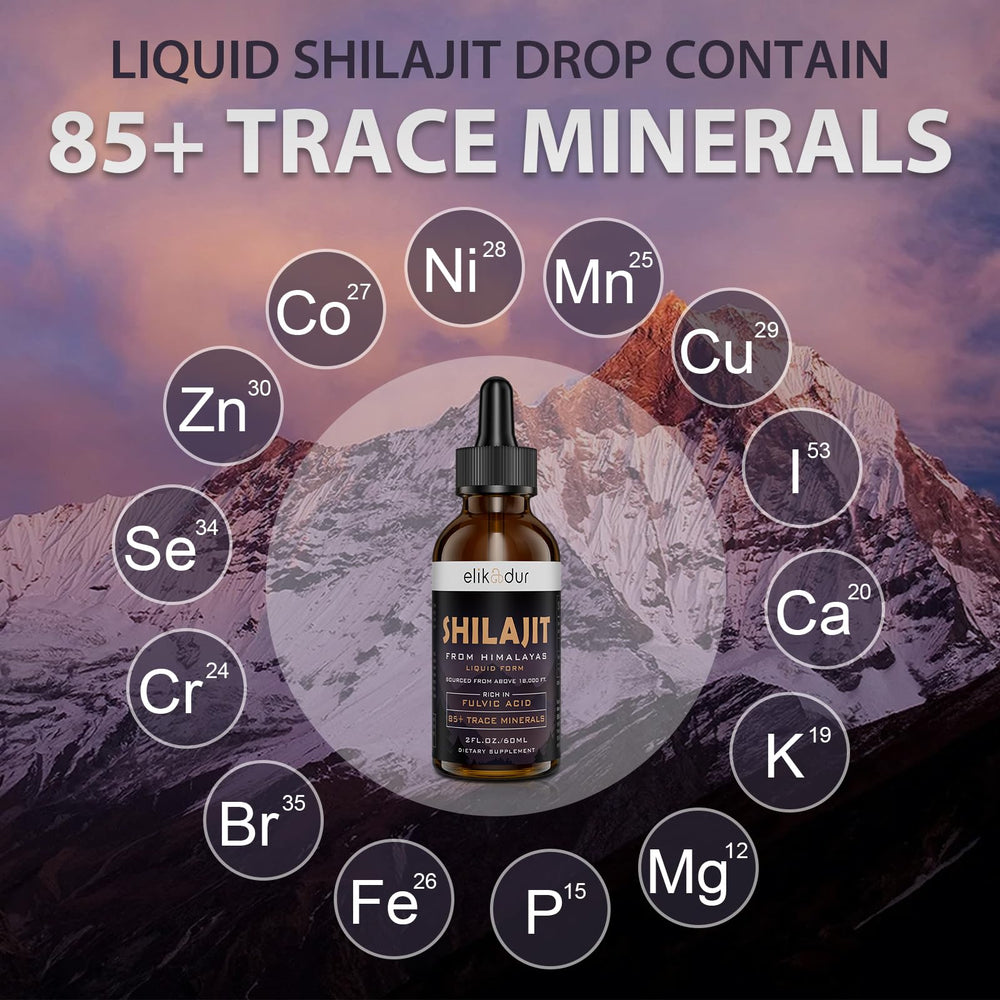 Close-up of dark Shilajit liquid highlighting minerals