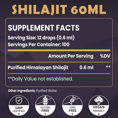 Shilajit drops sourced from Himalayan high-altitude mountains